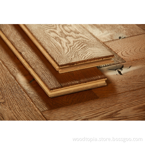 Warna coklat gelap berwarna oak antik herringbone desa